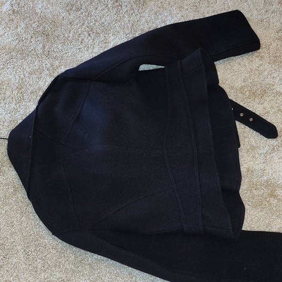 ALEXANDER MCQUEEN NWT MCQ NAVY WOOL STRUCTURED PEPLUM MOTO LINED PEA COAT … - Picture 11 of 12